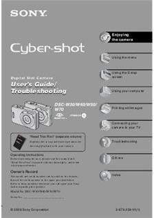 Sony Cyber-shot W50 manual. Camera Instructions.